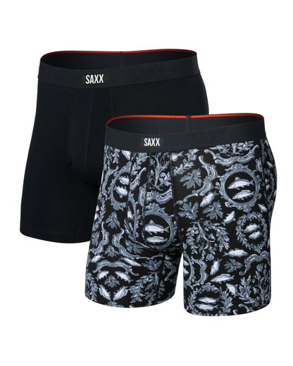 SAXX Boxershorts Vibe Xtra Soft Comfort Boxer Brief Fly schwarz/weiss Herren - 2 Stück